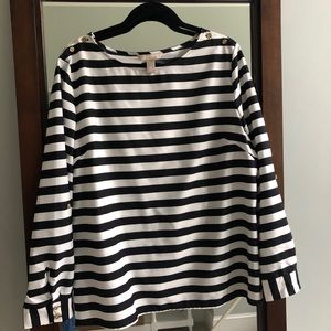 Black & White striped silk top